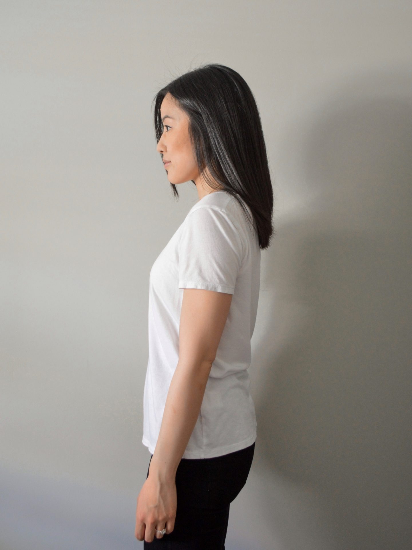 Wearing - Encircled Fair V-Neck Tee in White