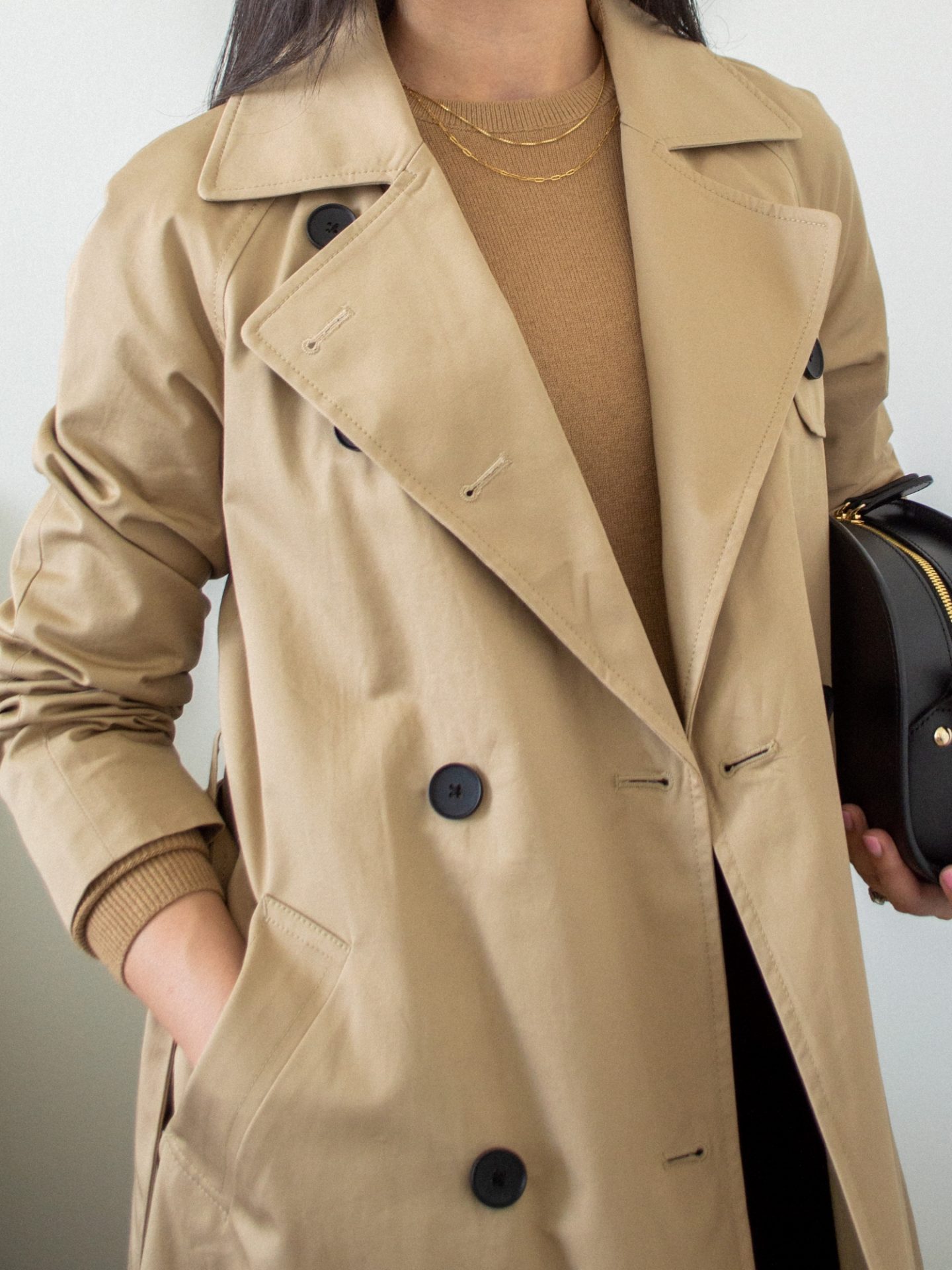 Her Simple Sole wearing the Modern Trench Coat from Everlane, camel colours for fall, wardrobe staples for fall