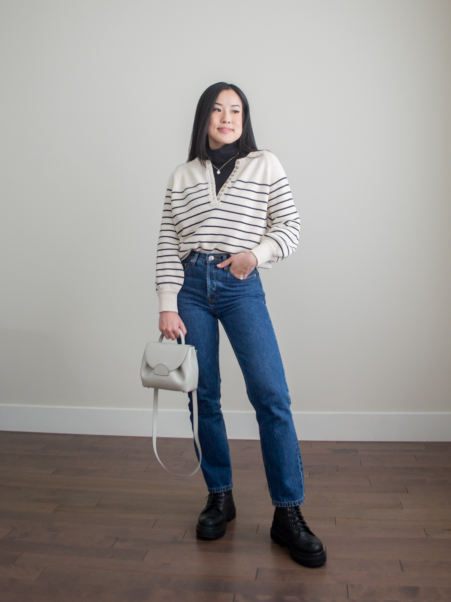 Her Simple Sole - Easy Smart Casual Outfits for Women - November Outfit Roundup, Sezane Leontine Jumper outfit, fall outfit ideas