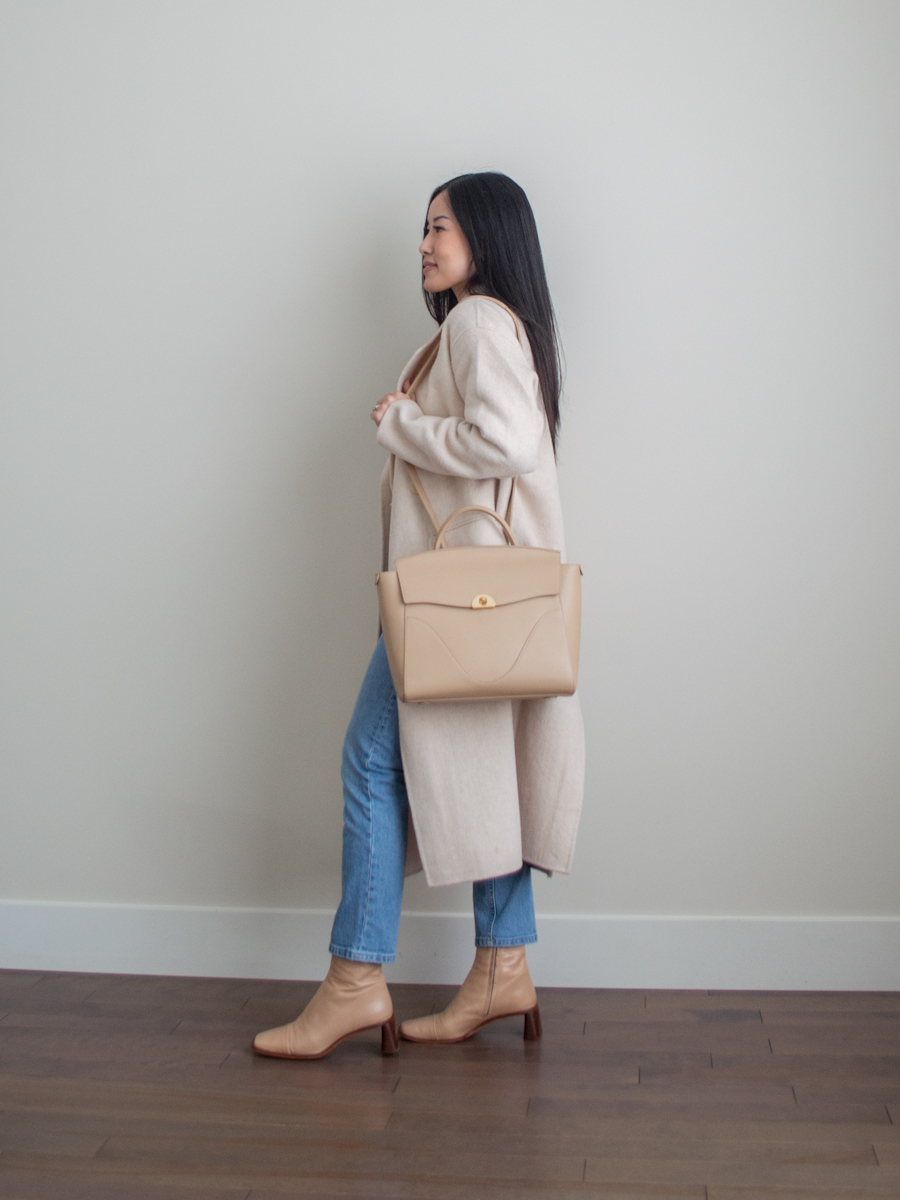 Her Simple Sole - Easy Smart Casual Outfits for Women - November Outfit Roundup, wool cream coat and cotton sweater outfit, fall outfit ideas, neutral outfit ideas