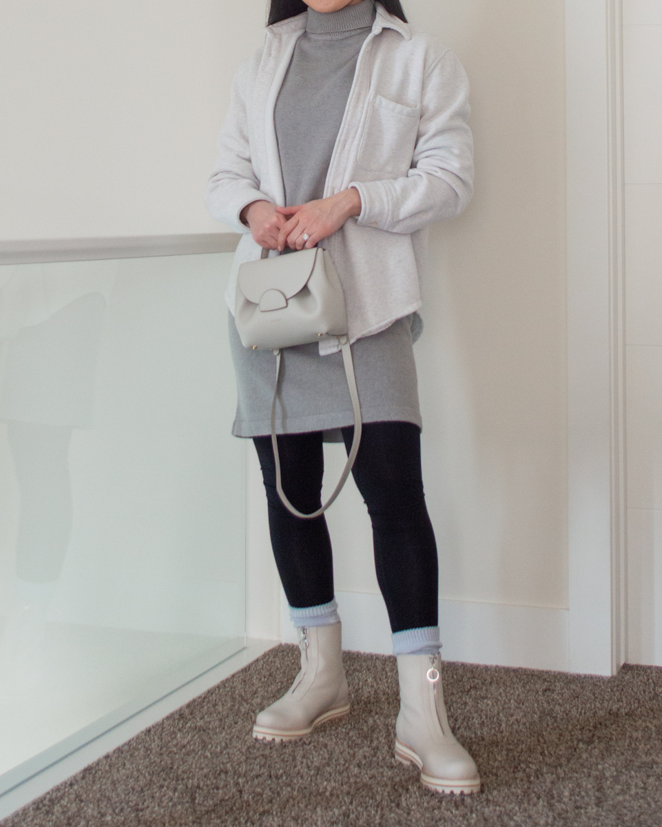 Cream Slouchy Roll Neck … curated on LTK  Cream leggings, White leggings  outfit, Cream boots outfit