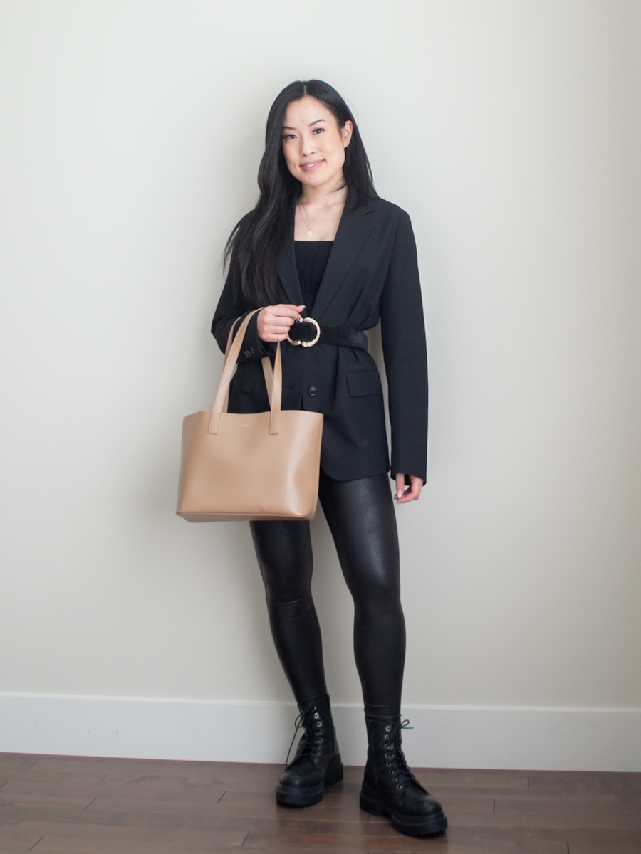 Her Simple Sole - Spring Style: How to Wear Faux Leather Leggings, smart casual outfit,